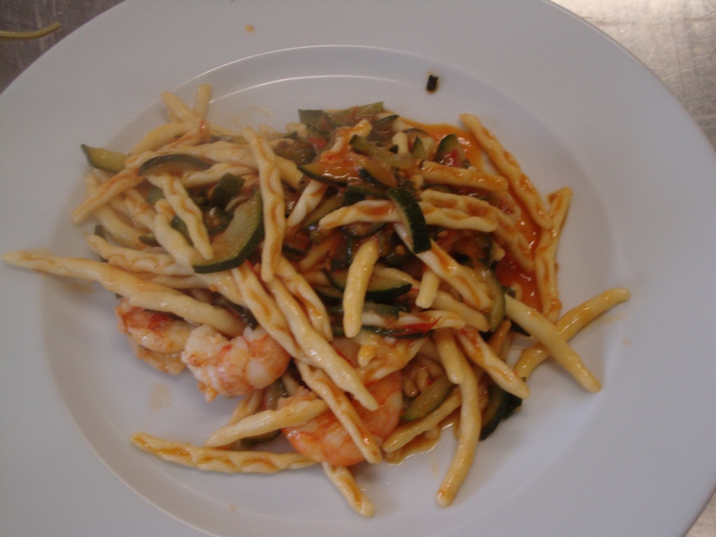 Cavatelli gamberi e zucchine