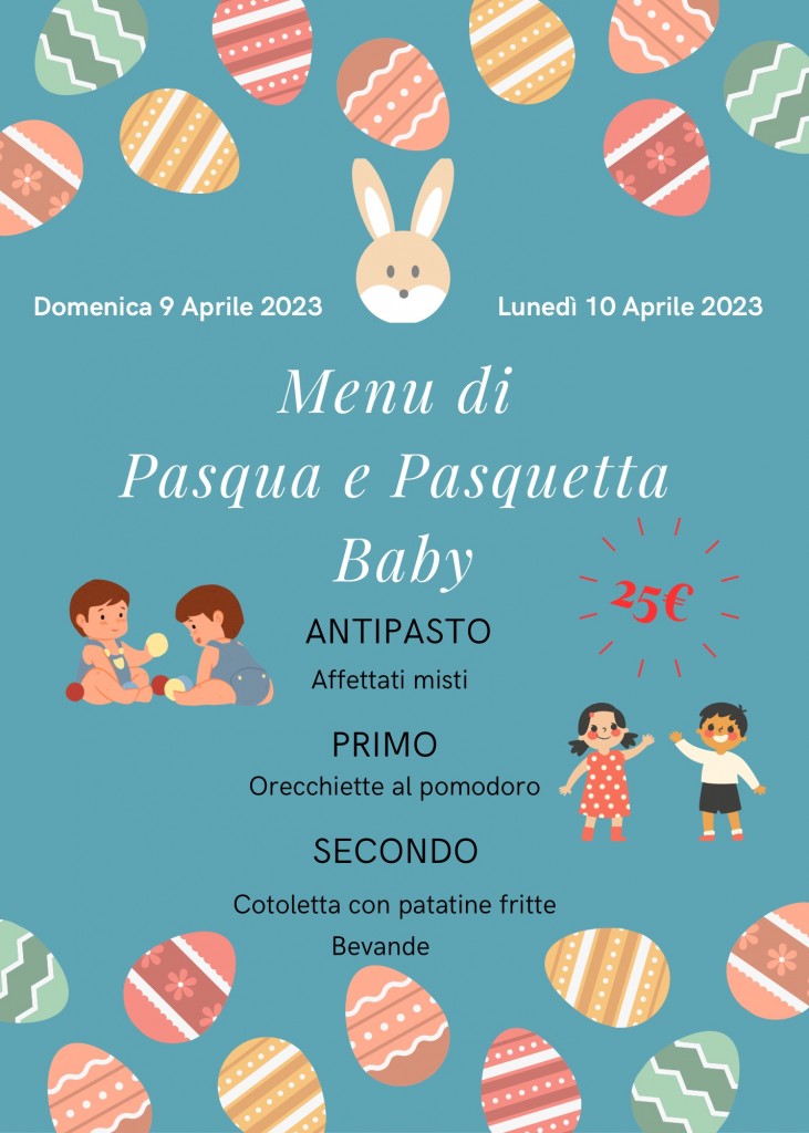 MENU PASQUA E PASQUETTA BABY