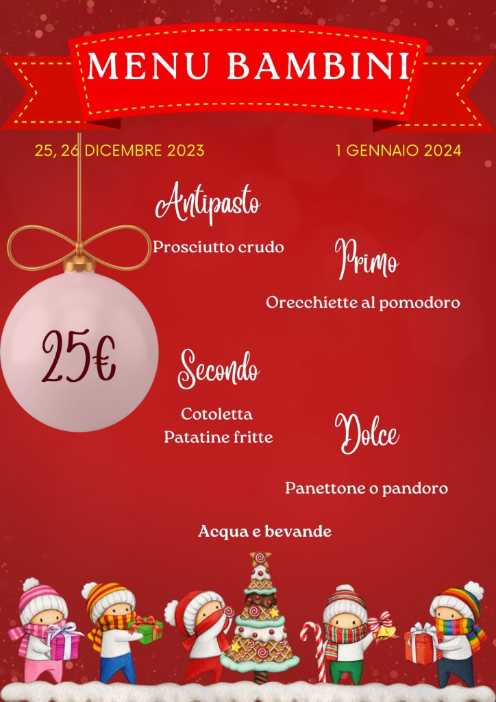 MENU BAMBINI FESTIVITA'