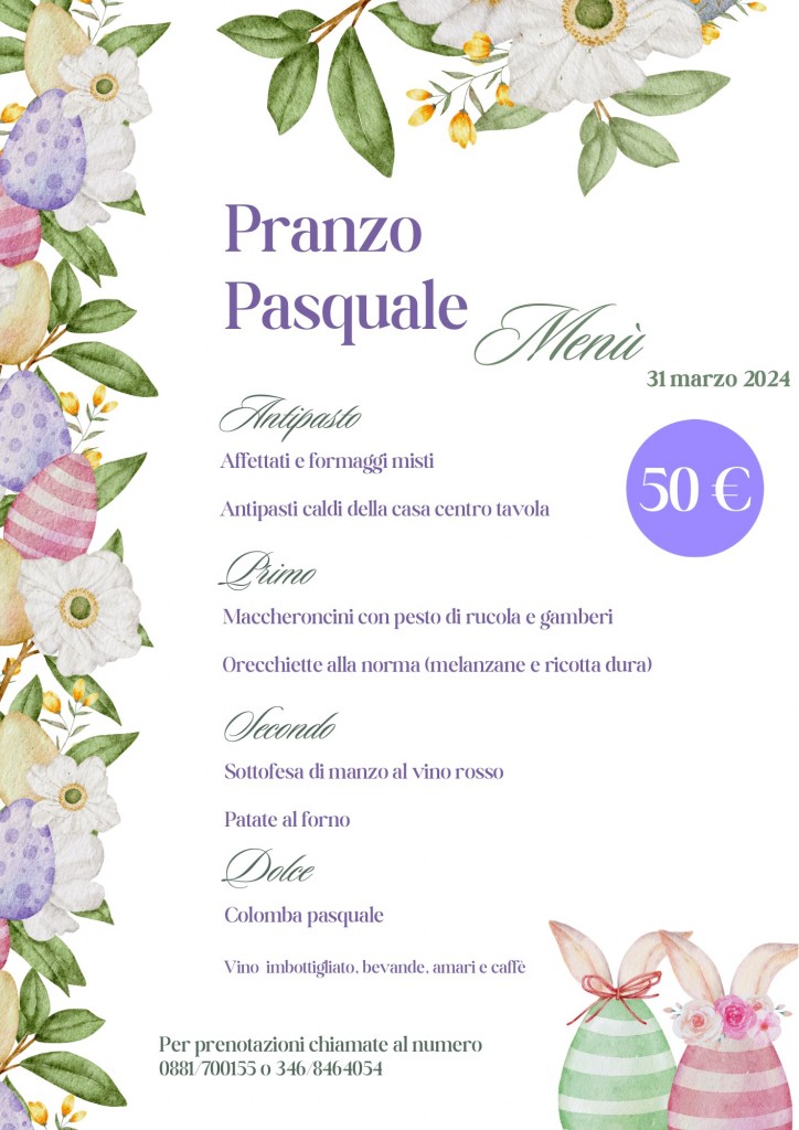 Menu Pasqua 2024