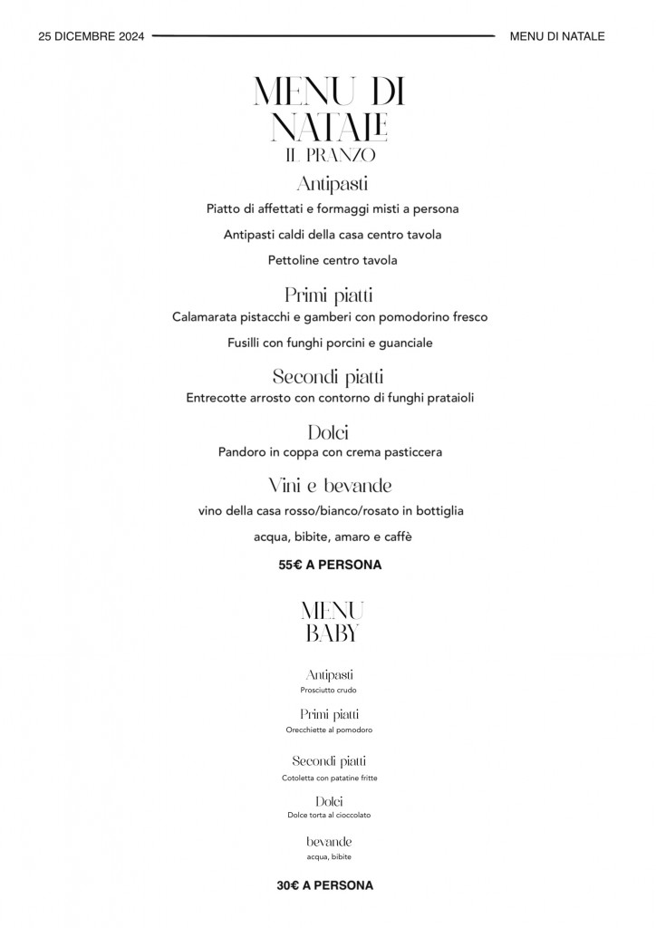MENU NATALE 2024