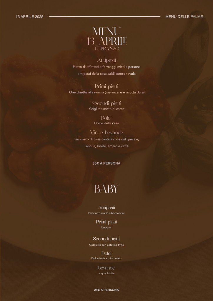 MENU PALME 2025