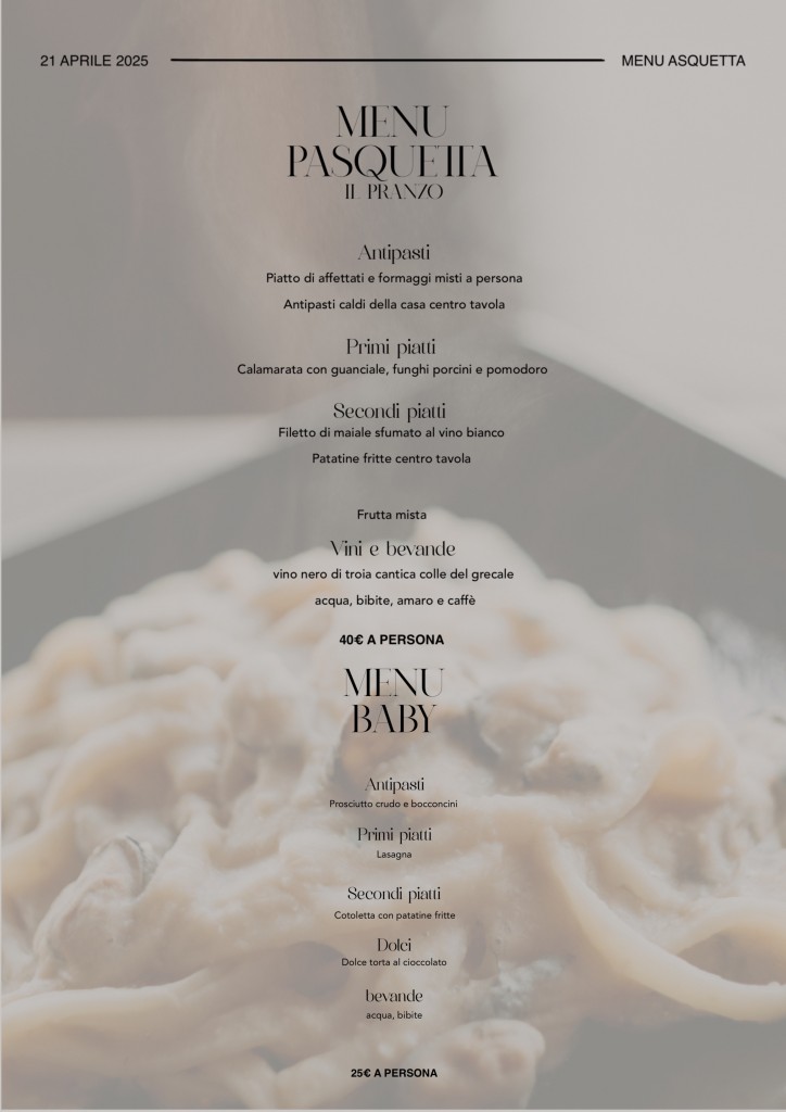 MENU PASQUETTA 2025