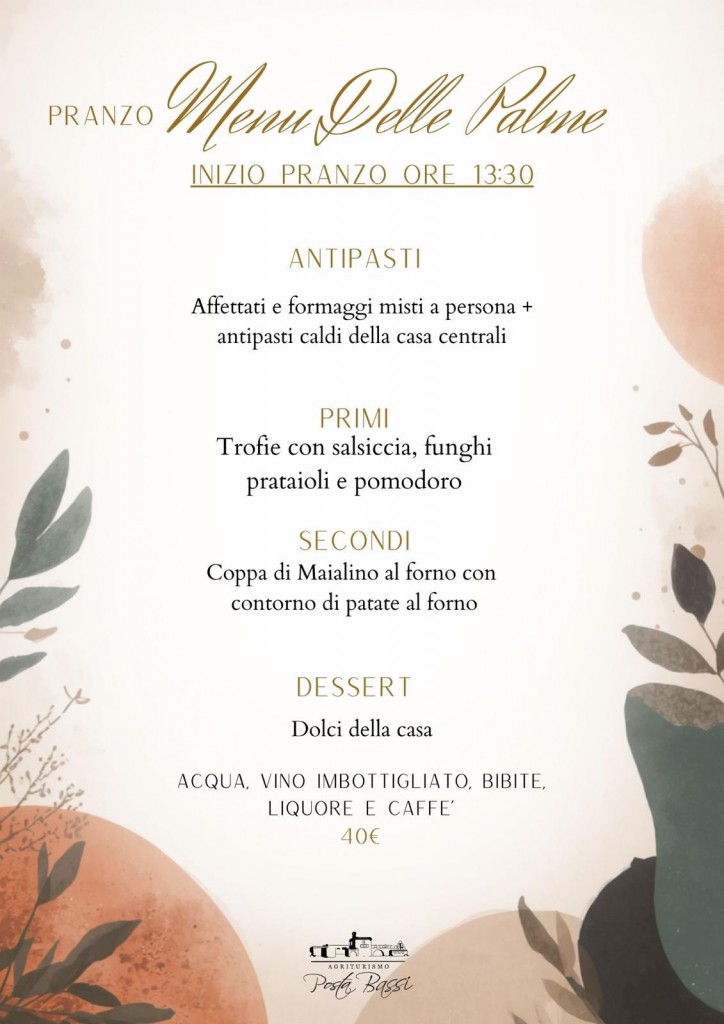 MENU PALME 2026