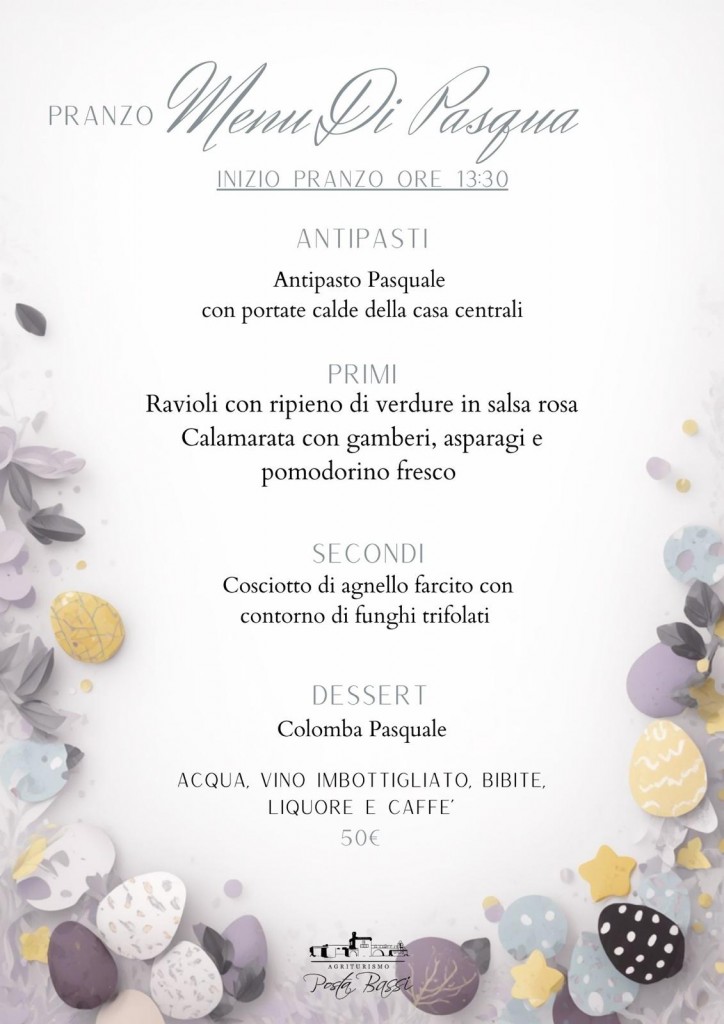 MENU PASQUA 2026